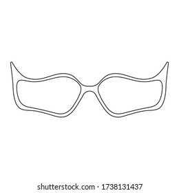 Sunglasses with a contour.White frame of stylish glasses.Accessories for summer.Vector illustration