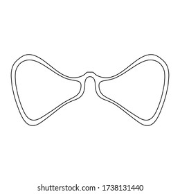 Sunglasses with a contour.White frame of stylish oval-shaped glasses.Accessories for summer.Vector illustration