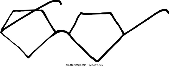 Sunglasses. Cute element for greeting cards, posters, stickers and seasonal design. Vector doodle illustration.