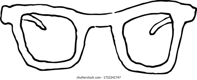 Sunglasses. Cute element for greeting cards, posters, stickers and seasonal design. Vector doodle illustration.