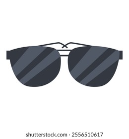 Sunglasses with dark lenses and thin frame, providing eye protection and a fashionable accessory