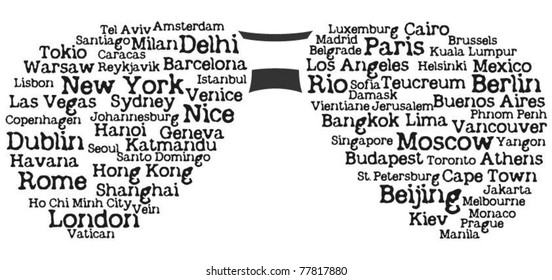 sunglasses design with cities' names