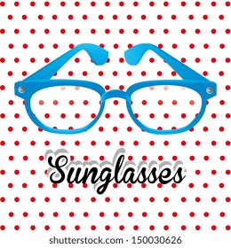 sunglasses  design over dotted background vector  illustration  