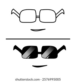 sunglasses design with smile expression