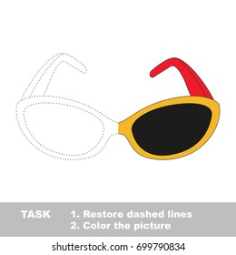 Sunglasses. Dot to dot educational game for kids.