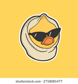 Gafas de sol Pato Meme Pegatina Vector Lindo Ilustración