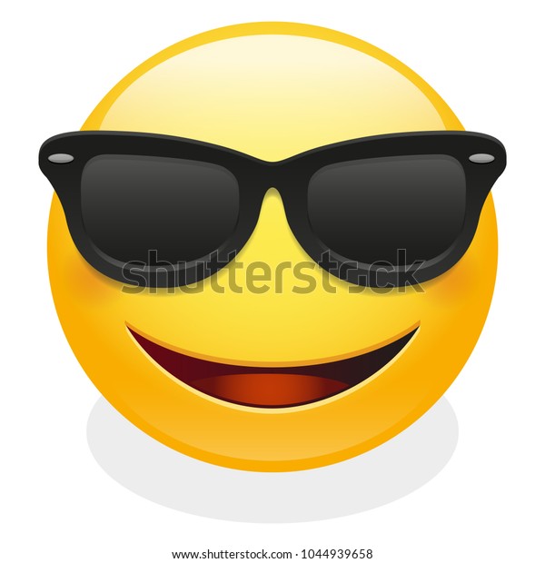 Sunglasses Expression Emoji Smiley Face Vector Stock Vector Royalty Free 1044939658 4774