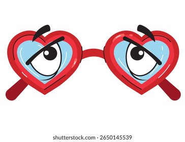 Sunglasses with eye character isolated concept. Vector graphic design element illustration