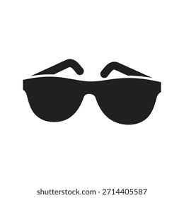 Icono de Vector negro sólido de gafas de sol aislado fondo blanco accesorio de moda de verano estilo de protección solar diseño de símbolos ilustración gráfica