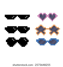 SUNGLASSES EYEGLASS FRAME PIXEL ART