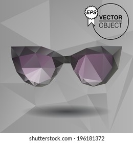 Sunglasses and eyeglasses (cats-eye shape/isolated) 