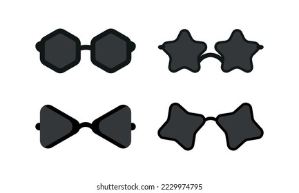 Diseño vectorial de iconos de gafas de sol o anteojos.