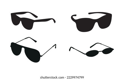 Diseño vectorial de iconos de gafas de sol o anteojos.