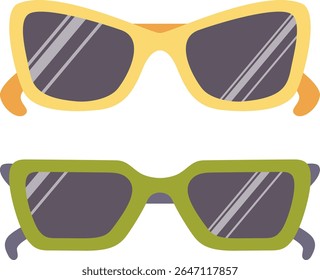 Sunglasses. Eyewear sun protection. Hand drawn vector illustration.