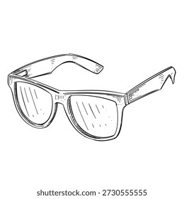 Sunglasses eyewear vector line art hand drawn illustration