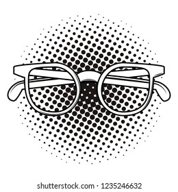 Sunglasses fashion accesory pop art black and white