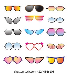 sunglasses fashion bundle set vector image