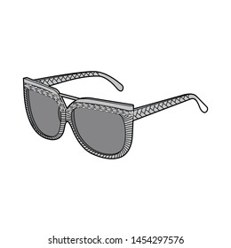 Sunglasses fashion flat sketch template