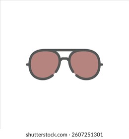 sunglasses filled outline icon. sunglasses color line illustration.
