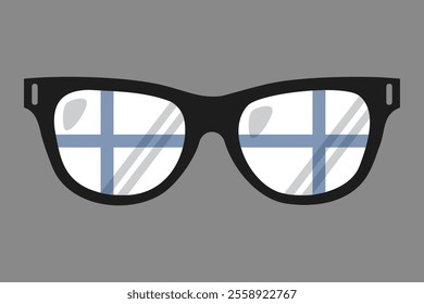 Sunglasses with Finland flag, Finland flag vector graphic, Finland country flag is a symbol of freedom, National Finland flag, vector illustration
