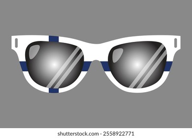 Sunglasses with Finland flag, Finland flag vector graphic, Finland country flag is a symbol of freedom, National Finland flag, vector illustration
