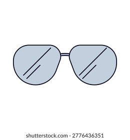 Sunglasses Flat design style, disguise accessory symbolizing spy identity, suitable for secret agent visuals