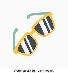 Icono plano de las gafas de sol aislado en blanco	