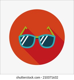 Sunglasses flat icon with long shadow