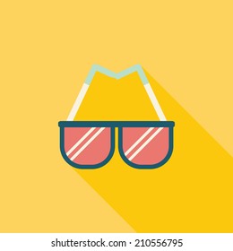 Sunglasses flat icon with long shadow