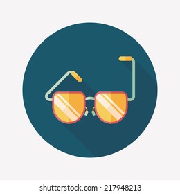 Sunglasses flat icon with long shadow