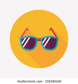 Sunglasses flat icon with long shadow