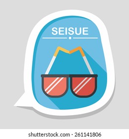 Sunglasses flat icon with long shadow