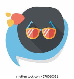 Sunglasses flat icon with long shadow