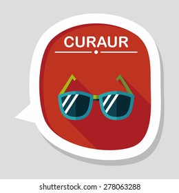 Sunglasses flat icon with long shadow