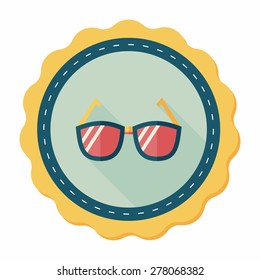 Sunglasses flat icon with long shadow