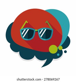 Sunglasses flat icon with long shadow