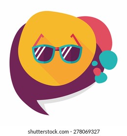 Icono plano de las gafas de sol con sombra larga