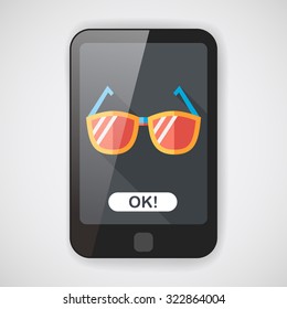 Sunglasses flat icon with long shadow