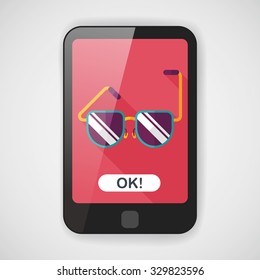 Sunglasses flat icon with long shadow