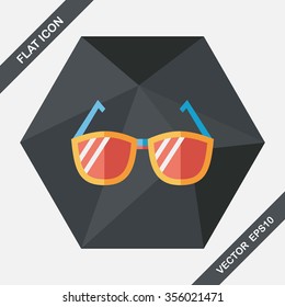 Sunglasses flat icon with long shadow