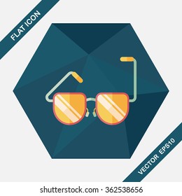 Sunglasses flat icon with long shadow