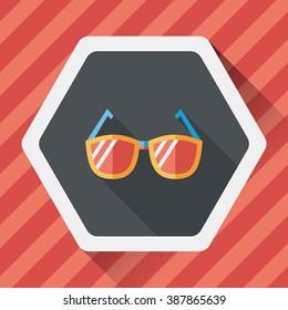 Sunglasses flat icon with long shadow
