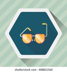 Sunglasses flat icon with long shadow