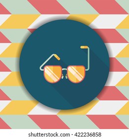 Sunglasses flat icon with long shadow