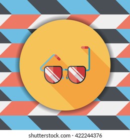 Sunglasses flat icon with long shadow