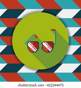 Sunglasses flat icon with long shadow