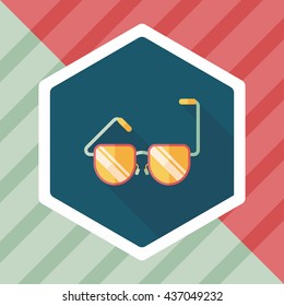 Sunglasses flat icon with long shadow