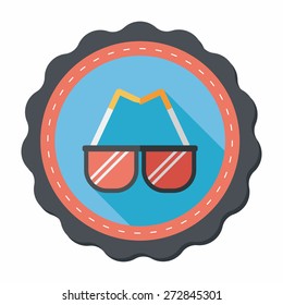 Sunglasses flat icon with long shadow,eps10