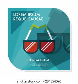 Sunglasses flat icon with long shadow,eps10