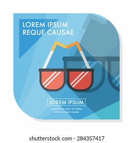 Sunglasses flat icon with long shadow,eps10